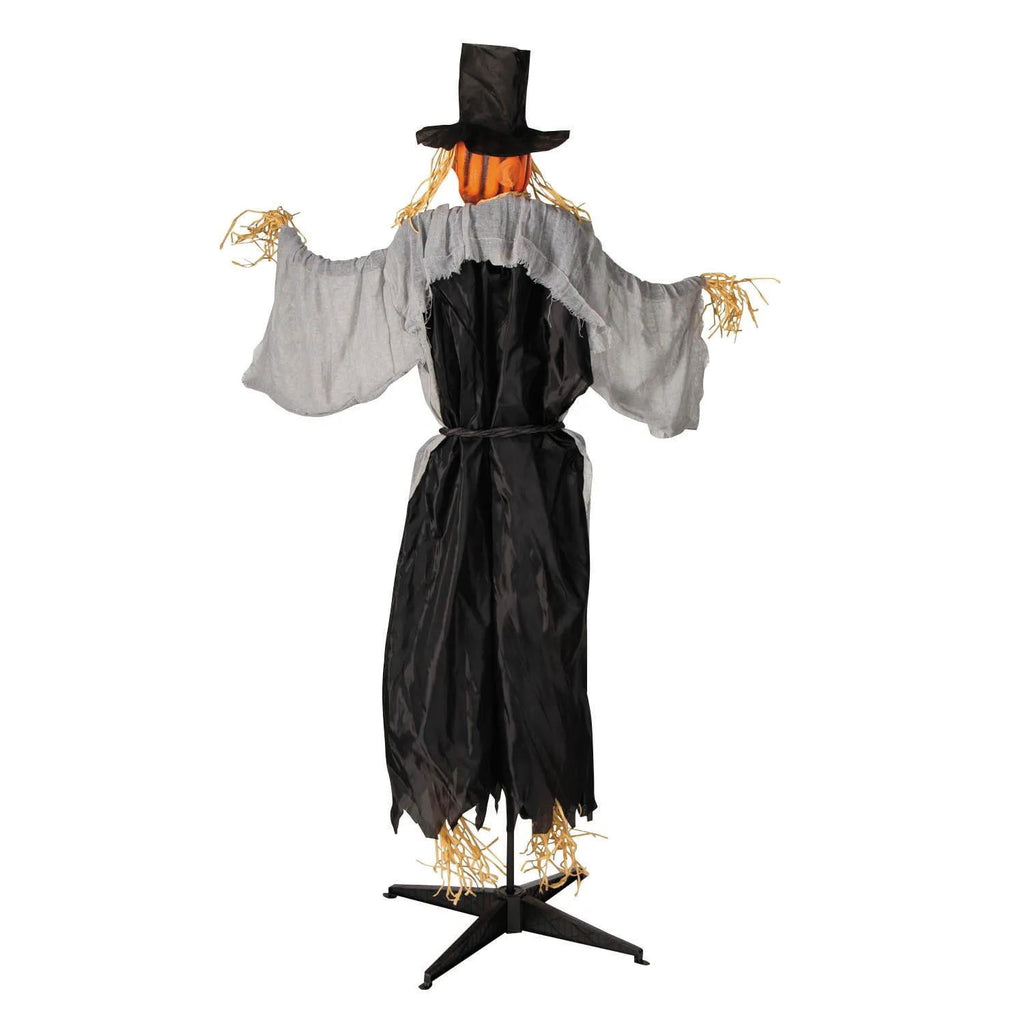 5 Ft. 8" Animated Head Turning Pumpkin Scarecrow Halloween Decoration
