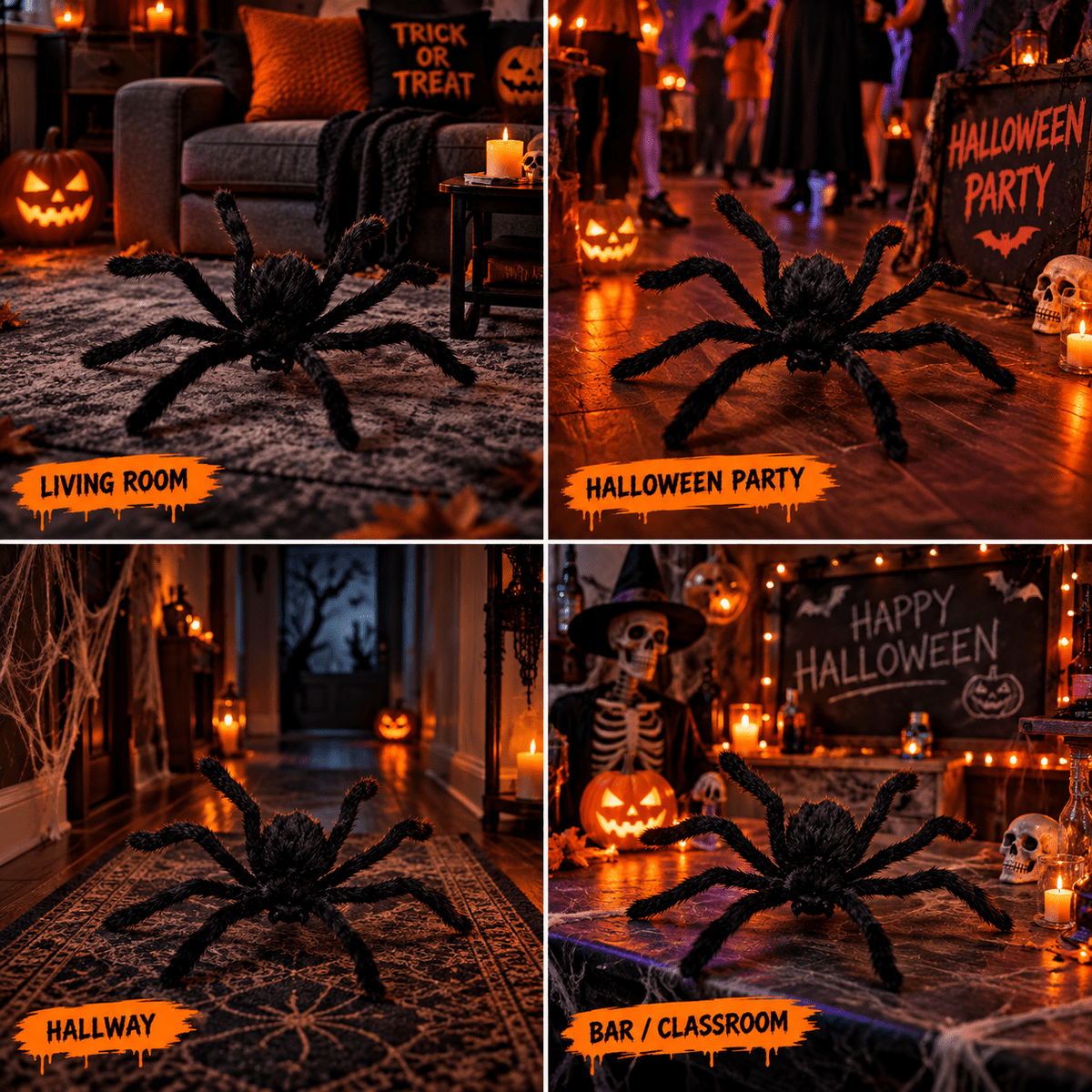 Diceymbol 36 in Voice Activated Crawling Spider Halloween Decorations Outdoor Indoor, Automatic Animated Spider for Home, Bar and Party Decor