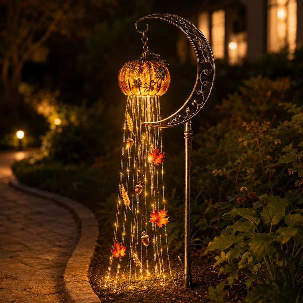 Halloween Witch Cauldron Garden Stake Lights, 2.7Ft LED Color Waterfall-Style Light Flow Flying Witch Garden Stake, Waterproof Weather Resistant Projector Lights for Outdoor Yard, Lawn, Pathway