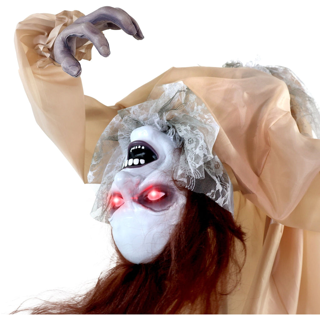 Haunted Hill Farm 4.3 ft Touch-Activated Animated Spectre on Tomb Halloween Accessory, HHRPRTOMB-1FLSA