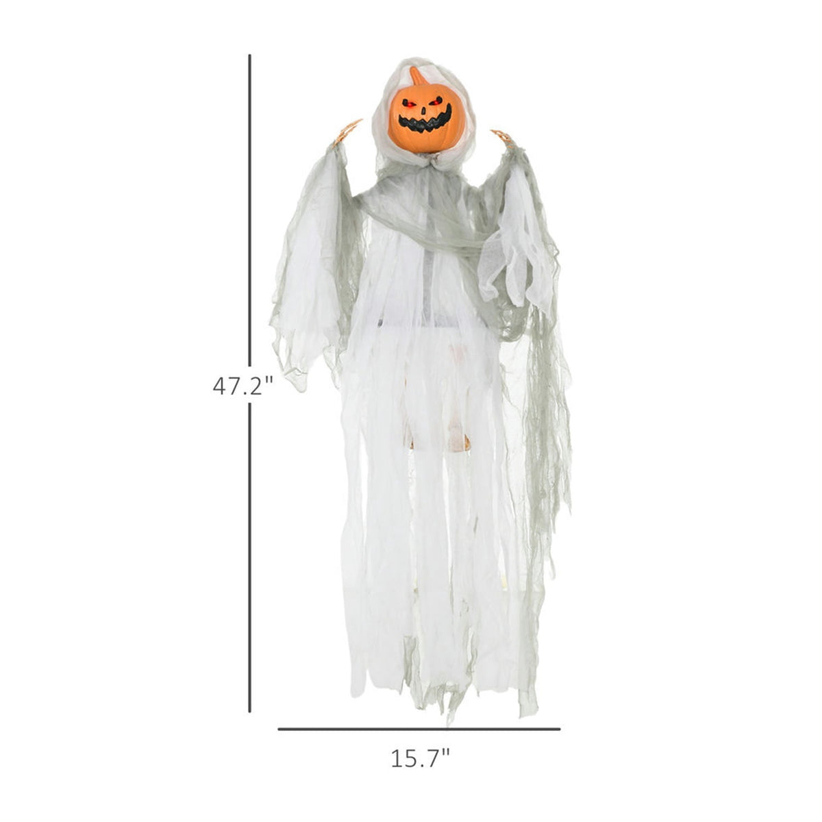 Hommoo Decorations,3.9' Outdoor Halloween Decoration Animatronic Pumpkin Swingman, Sound Activated, Animated Prop with Light Up Eyes,Light Green