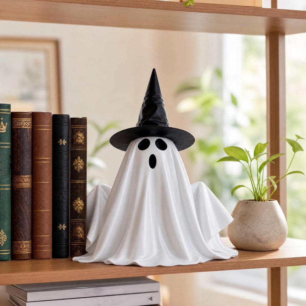 Motion Activated Sound Jump Ghost Prop, Pre-Lit LED Green Light Screaming Doll Spooky Decor, Animated Yard Statue for Halloween Party Props