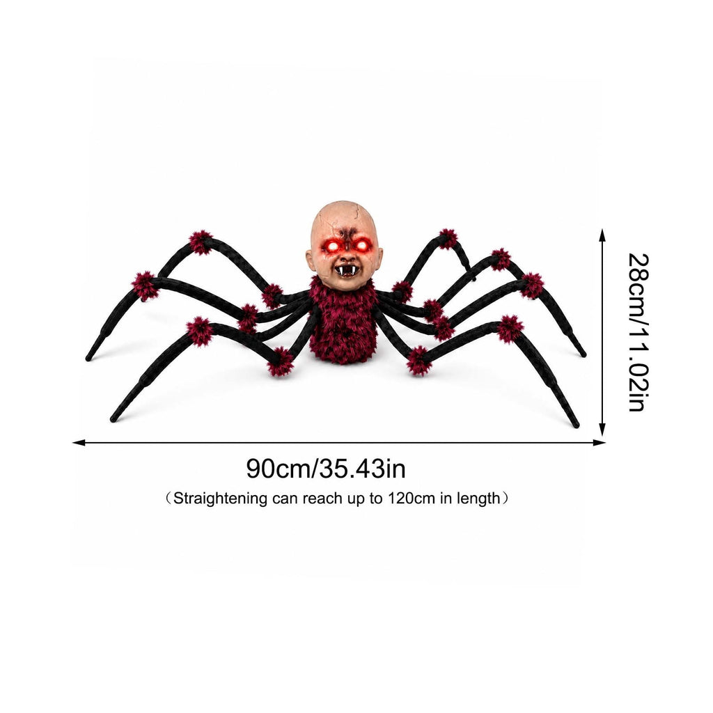 Halloween Animated Baby Head Spider Walking Toy Prop, Halloween Decorative Ornament
