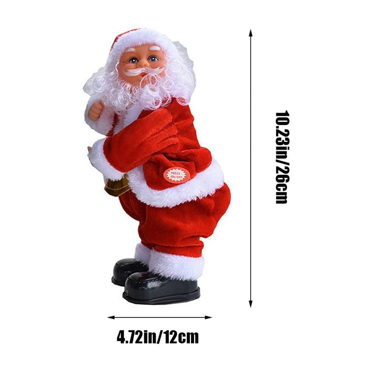 OEFNTAC Hip Twisting Dance Santa Claus Toy with Music Christmas Animated Decor Battery Operated Children’s Holiday Gift Family Store Display 10in