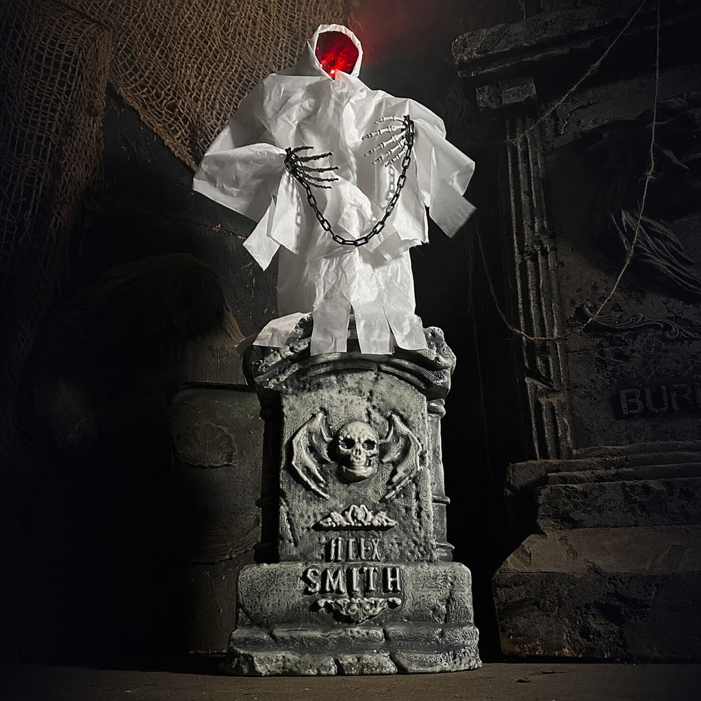 Haunted Hill Farm 4.3 ft Touch-Activated Animated Spectre on Tomb Halloween Accessory, HHRPRTOMB-1FLSA