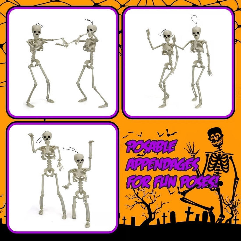 BiFandian Halloween Skeleton Ghost Decoration, Moving Skeleton Simulation Human Skeleton with Poseable Joints, Spooky Animated Figure for Haunted Yard, Party, Halloween Decoration Outdoor