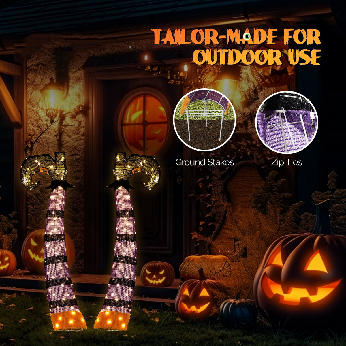 Yescom 9ft Flying Witch with Vulture & Owl Skeleton Halloween Outdoor Décor 2026