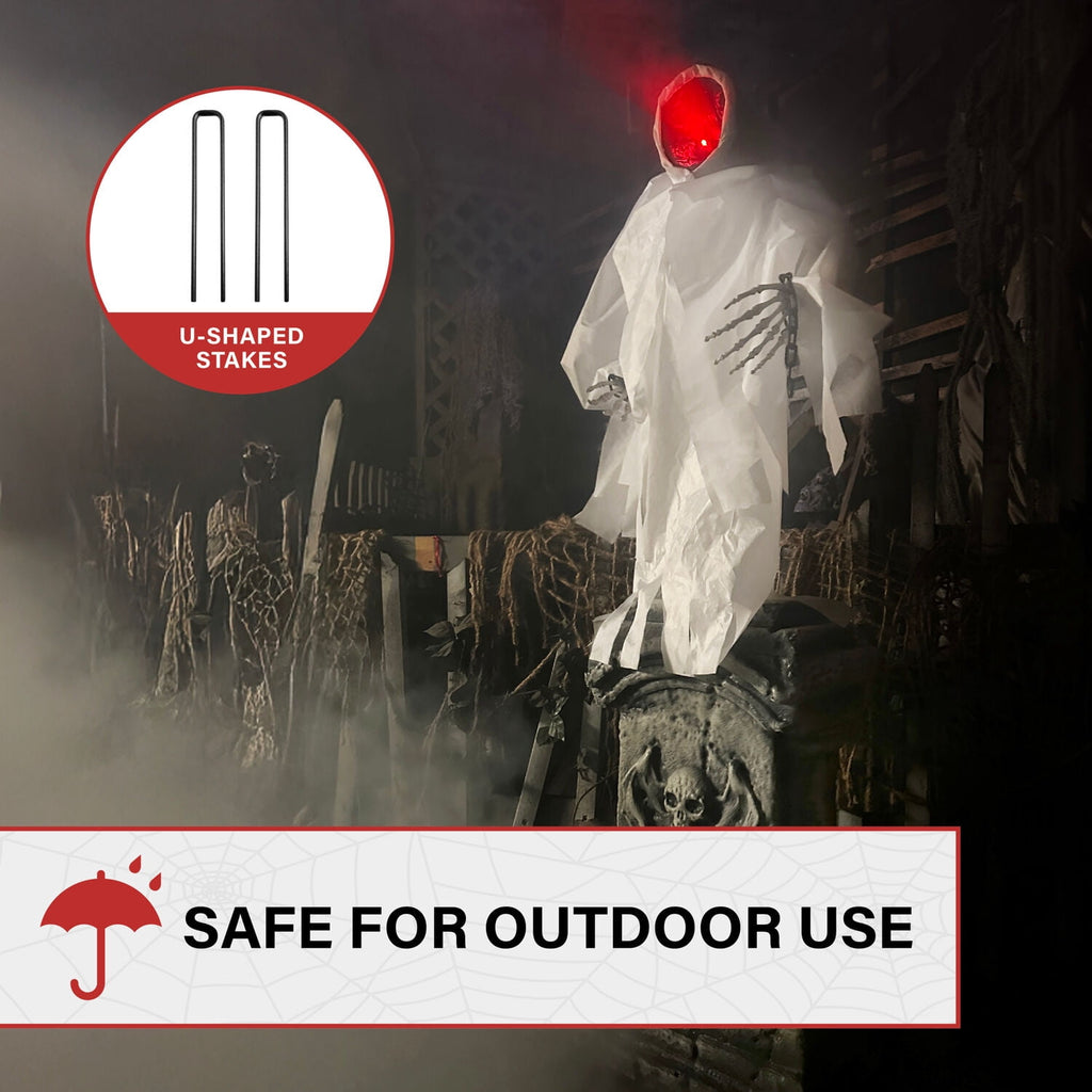 Haunted Hill Farm 4.3 ft Touch-Activated Animated Spectre on Tomb Halloween Accessory, HHRPRTOMB-1FLSA