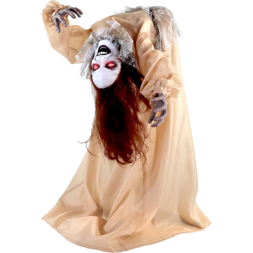 Haunted Hill Farm 4.3 ft Touch-Activated Animated Spectre on Tomb Halloween Accessory, HHRPRTOMB-1FLSA