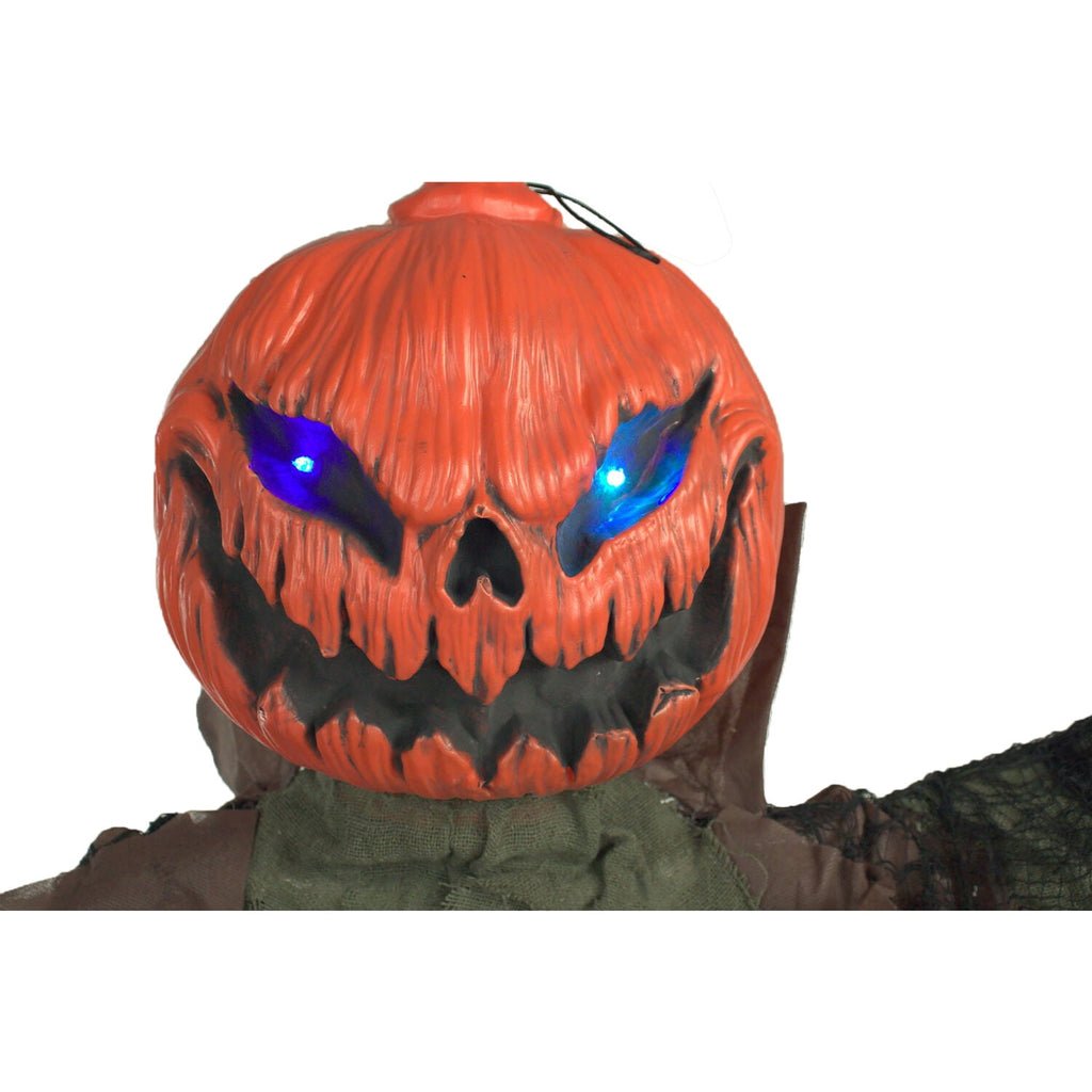 Haunted Hill Farm 6.6 ft Life-Size Animatronic Scarecrow Battery-Operated, Multicolor
