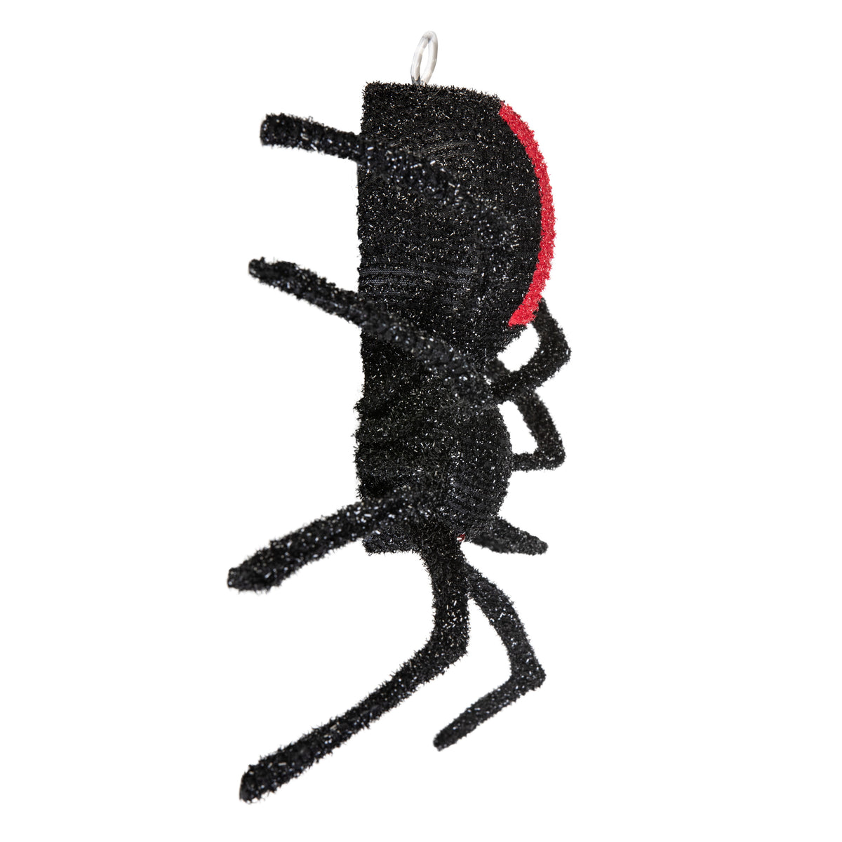 Light-Up Animated Dropping Tinsel Spider Decoration, Black and Red, 2', Halloween by Way To Celebrate
