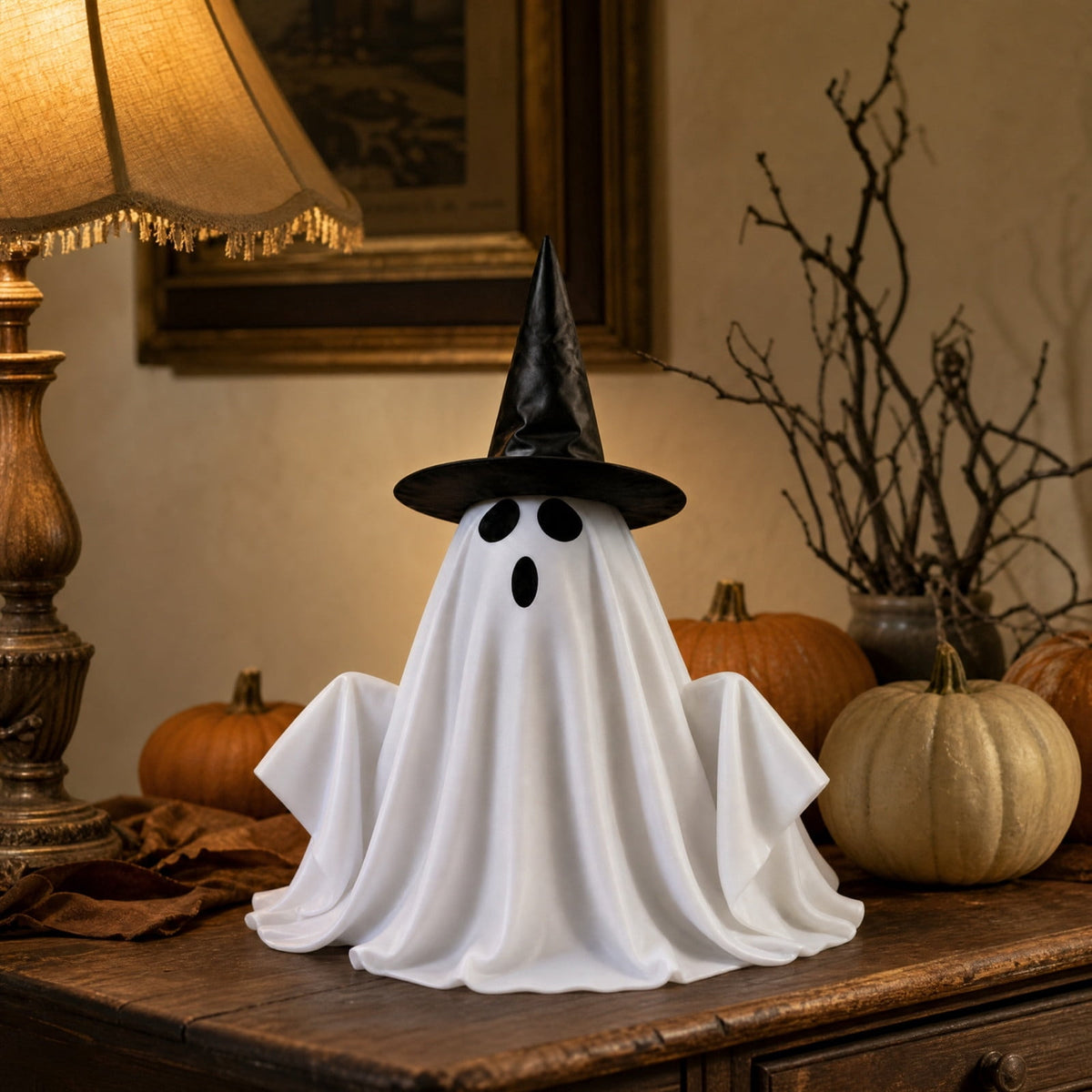 Motion Activated Sound Jump Ghost Prop, Pre-Lit LED Green Light Screaming Doll Spooky Decor, Animated Yard Statue for Halloween Party Props