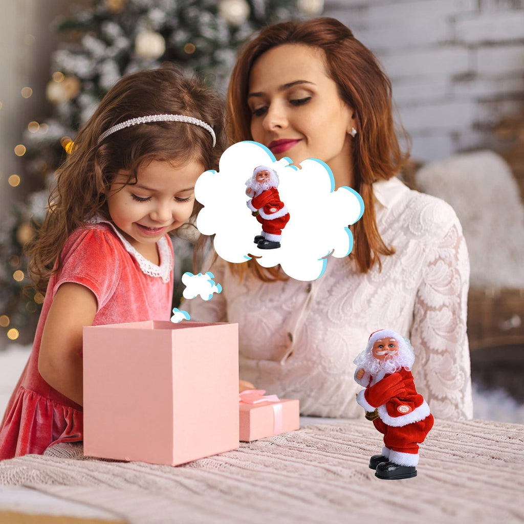 OEFNTAC Hip Twisting Dance Santa Claus Toy with Music Christmas Animated Decor Battery Operated Children’s Holiday Gift Family Store Display 10in