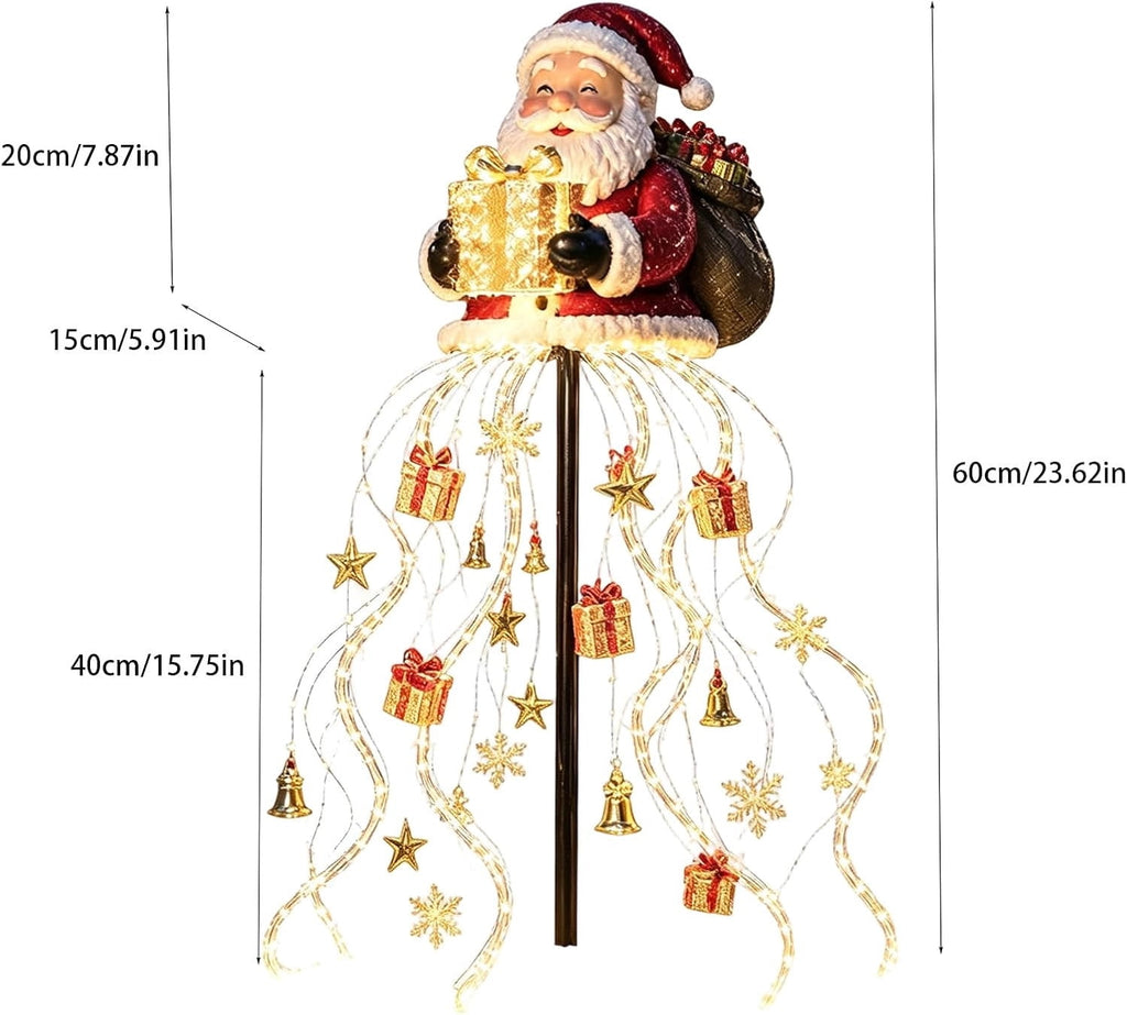 Halloween Witch Cauldron Garden Stake Lights, 2.7Ft LED Color Waterfall-Style Light Flow Flying Witch Garden Stake, Waterproof Weather Resistant Projector Lights for Outdoor Yard, Lawn, Pathway