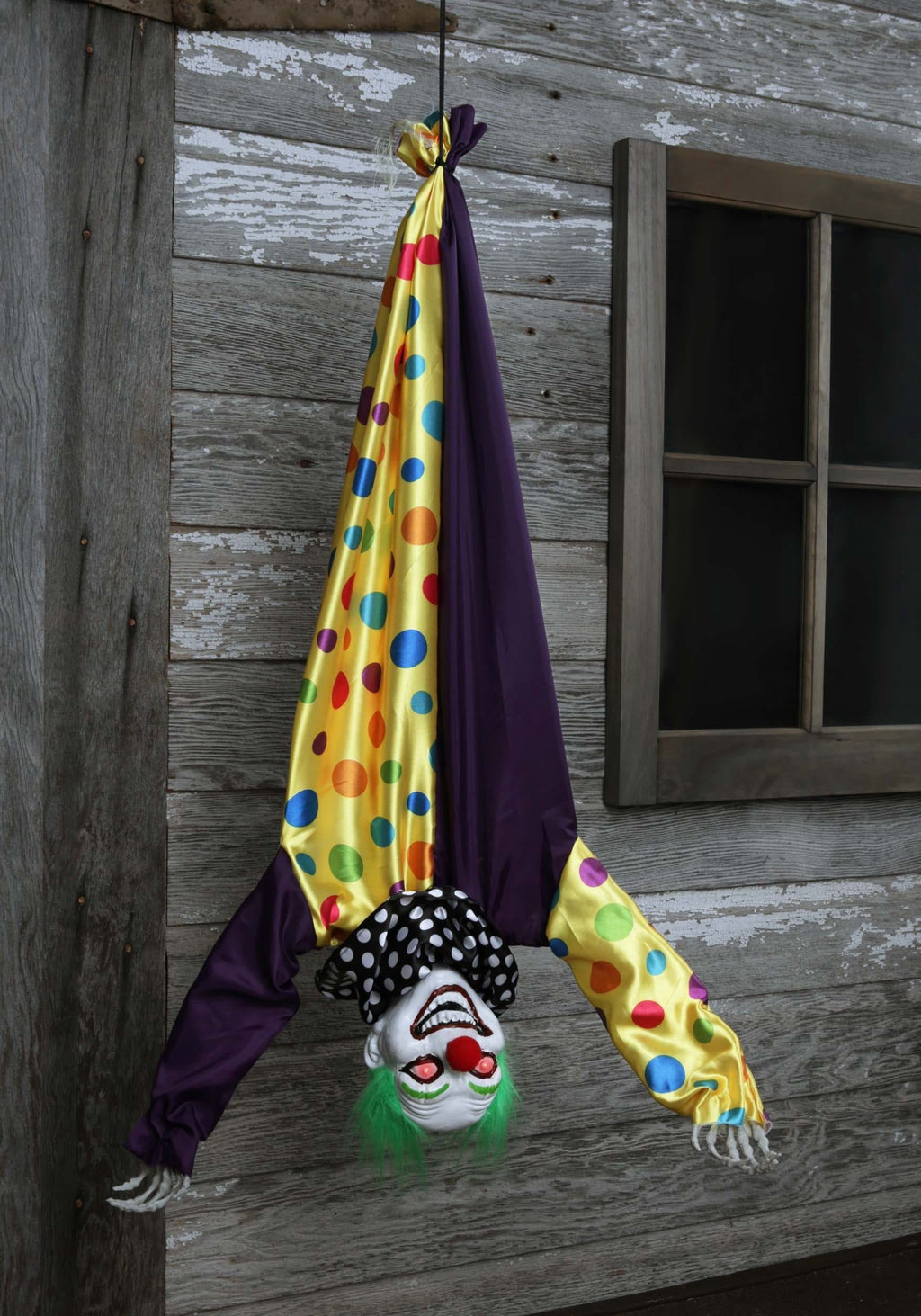 2.8 Ft Animated Hanging Evil Clown Prop