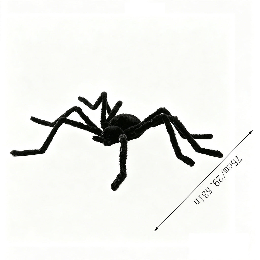 geerera 29.5" Sound-Activated Animated Spider, Large Black Fuzzy Moving Halloween Prop, Crawling Scary Toy for Indoor Party, Doorway & Yard Party Decor