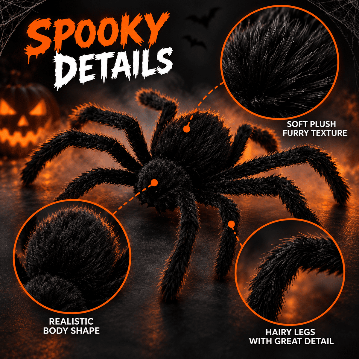 Diceymbol 36 in Voice Activated Crawling Spider Halloween Decorations Outdoor Indoor, Automatic Animated Spider for Home, Bar and Party Decor