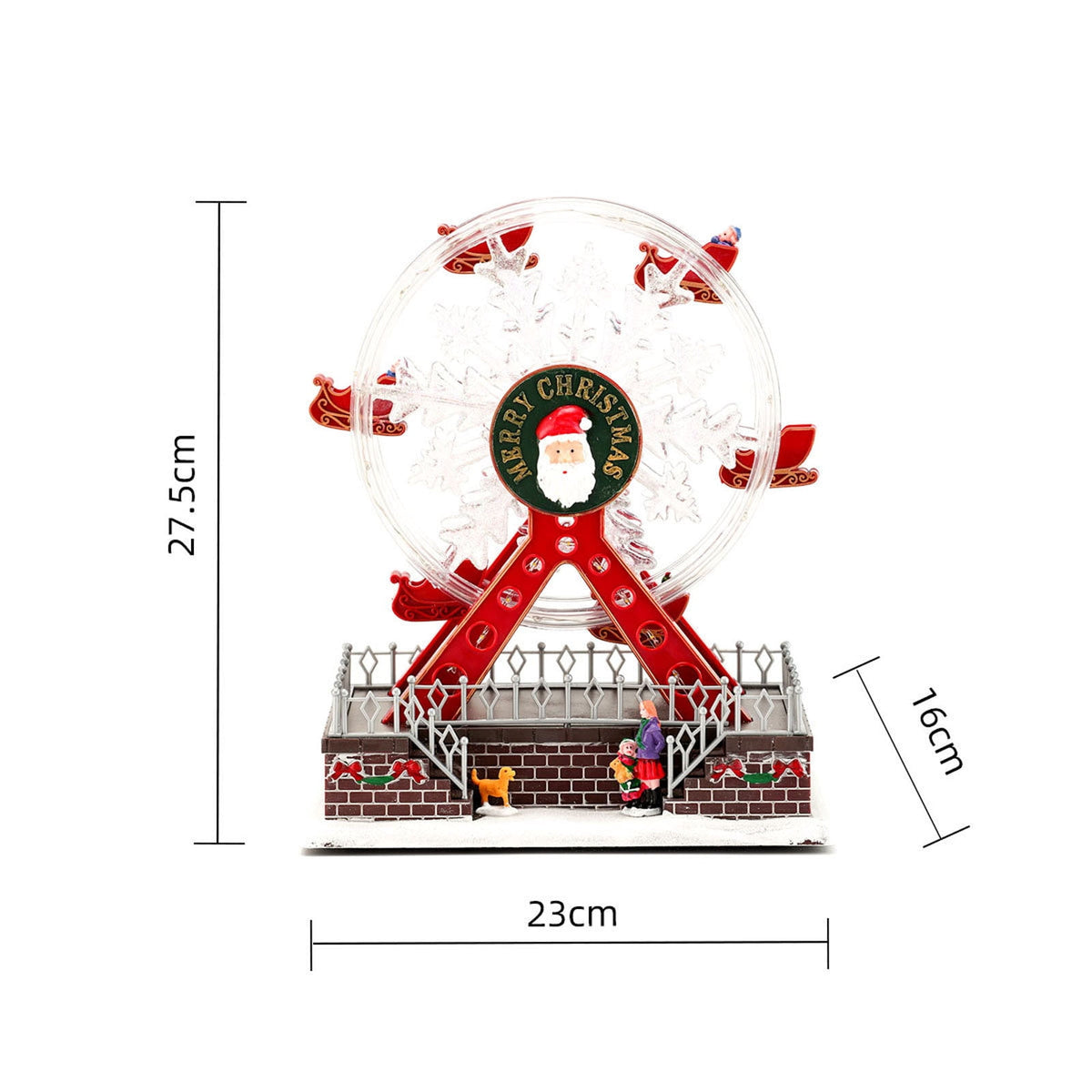 RICHMJ Christmas Rotating Ferris Wheel with LED Lights,Accompanied by Cheerful Music,Creates Festive Atmosphere,Christmas Animated Decor