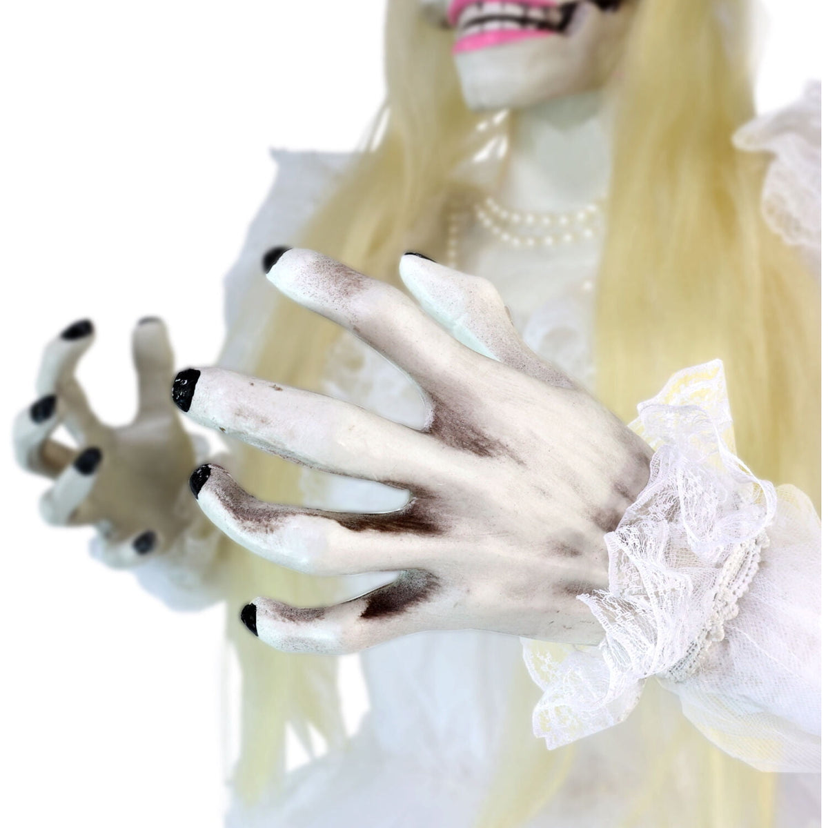 Haunted Hill Farm 5 ft Touch-Activated Animated Hanging Spinning Bride Halloween Animatronic, HHBRIDE-9HLSA