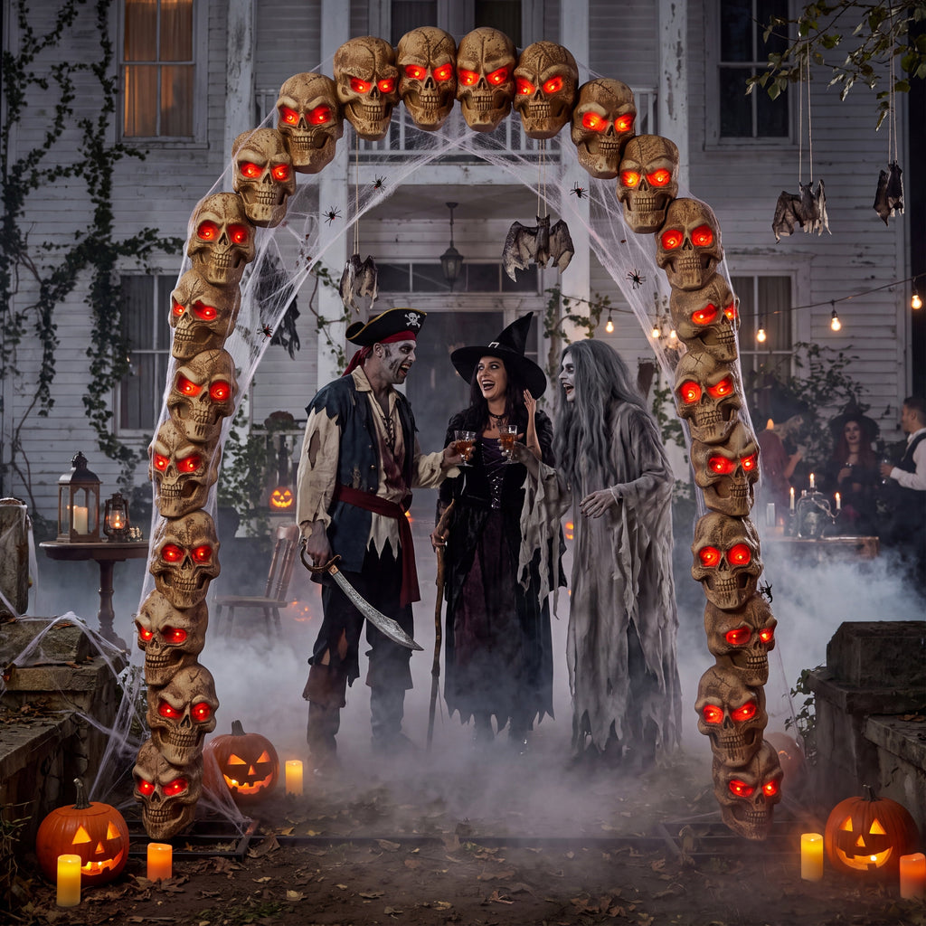 Joyfy 8ft Halloween Animated Flying Witch Decorations Outdoor Floating Witch on Broom Animatronics Hovering Witch Decor with Light Eyes and Spooky Voice, Scary Haunted House Prop for Outside