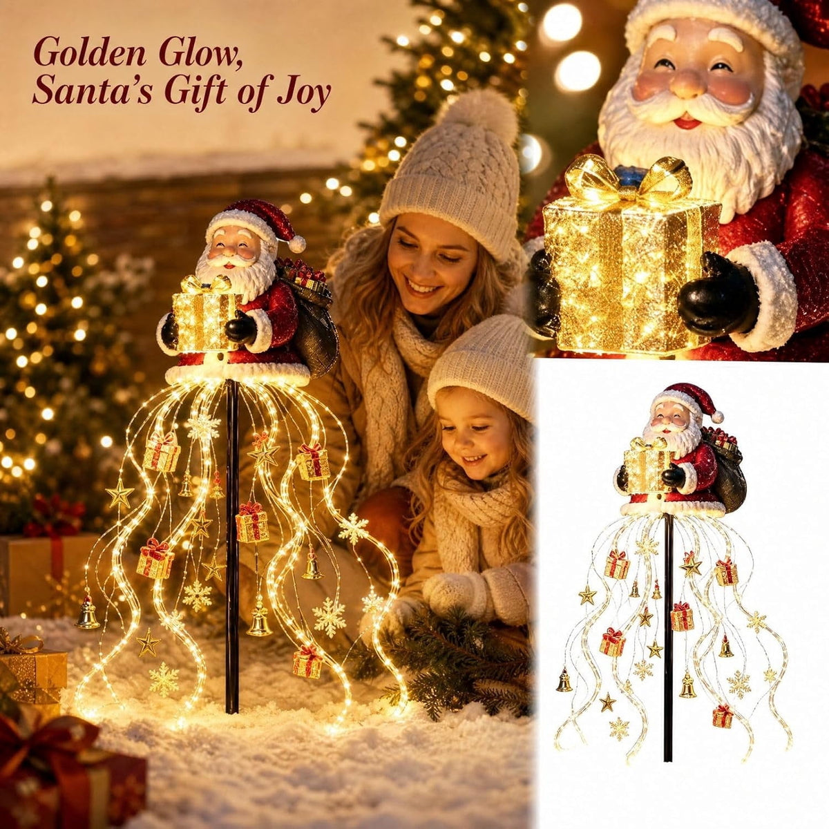 Halloween Witch Cauldron Garden Stake Lights, 2.7Ft LED Color Waterfall-Style Light Flow Flying Witch Garden Stake, Waterproof Weather Resistant Projector Lights for Outdoor Yard, Lawn, Pathway