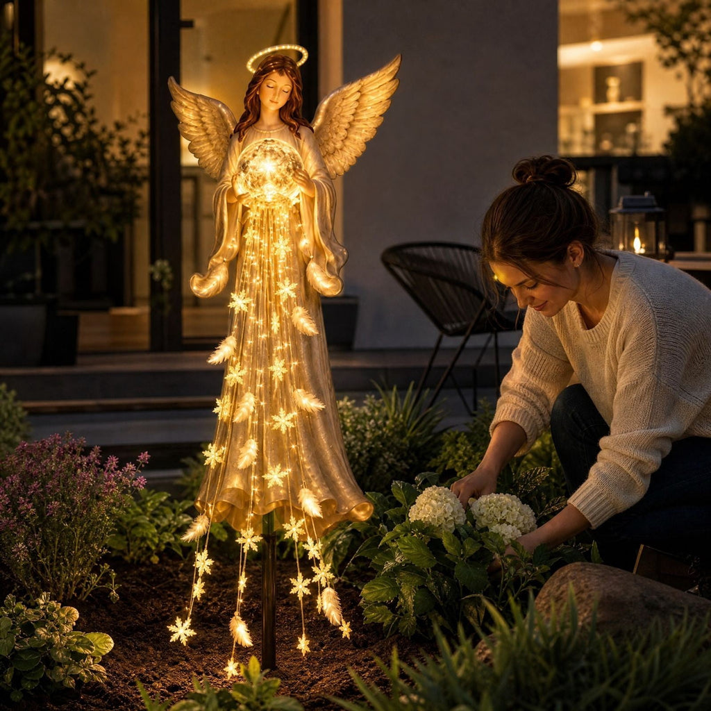 Halloween Witch Cauldron Garden Stake Lights, 2.7Ft LED Color Waterfall-Style Light Flow Flying Witch Garden Stake, Waterproof Weather Resistant Projector Lights for Outdoor Yard, Lawn, Pathway