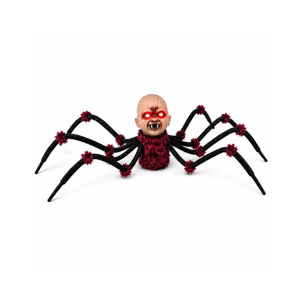 ShengapQ Halloween Animated Creepy Head Prop, Touch Activated Walking Horror Toy, Flashing Red Eyes, Scary Sounds, Indoor Outdoor Decoration, Prank Toy for Halloween Party