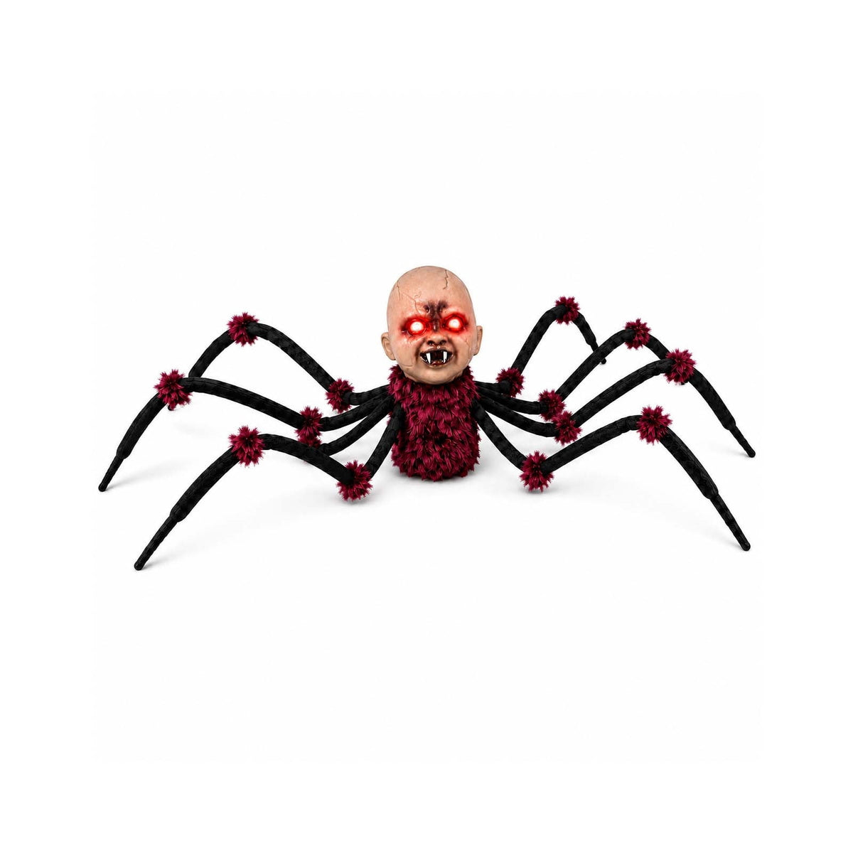 ShengapQ Halloween Animated Creepy Head Prop, Touch Activated Walking Horror Toy, Flashing Red Eyes, Scary Sounds, Indoor Outdoor Decoration, Prank Toy for Halloween Party