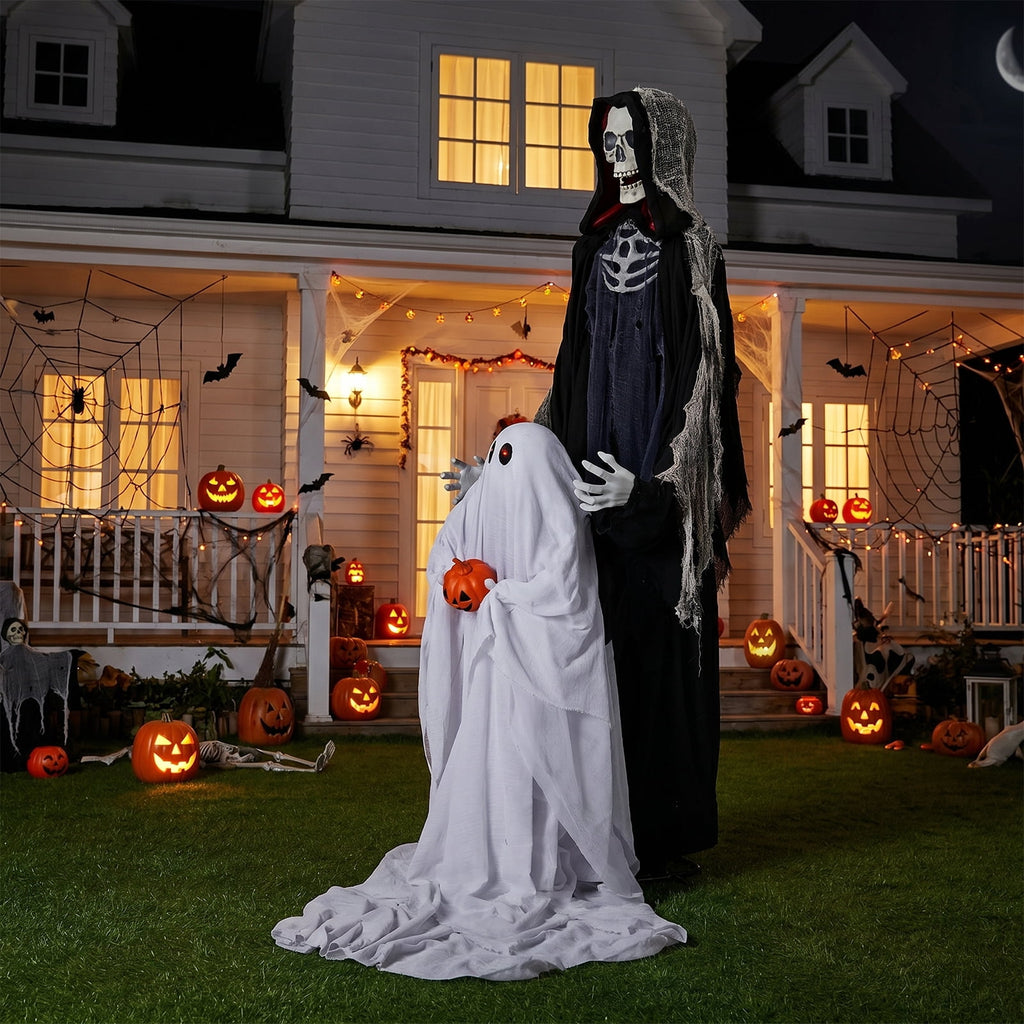 Ktaxon 8.2ft Scarecrow Animated Halloween Decoration Creepy Halloween Animatronics w/ Pre-Recorded Screaming