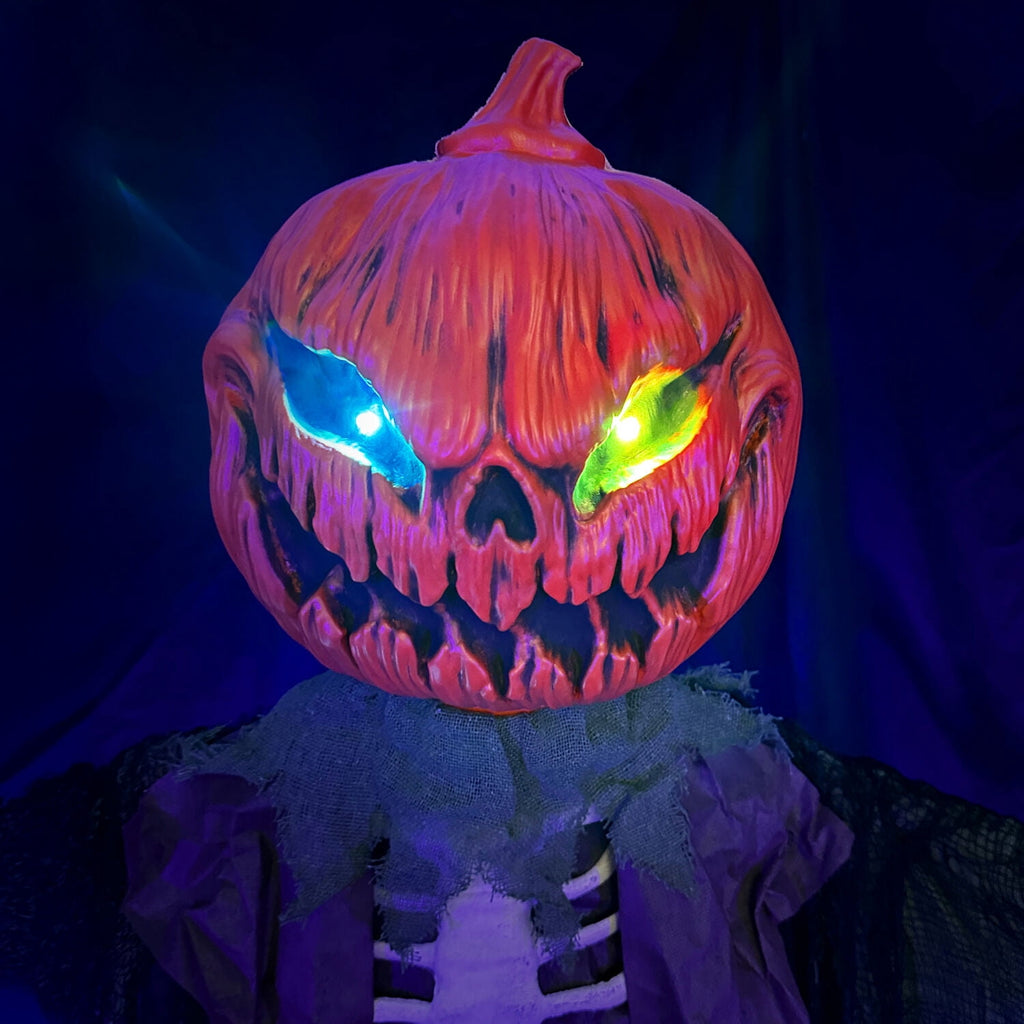 Haunted Hill Farm 6.6 ft Life-Size Animatronic Scarecrow Battery-Operated, Multicolor