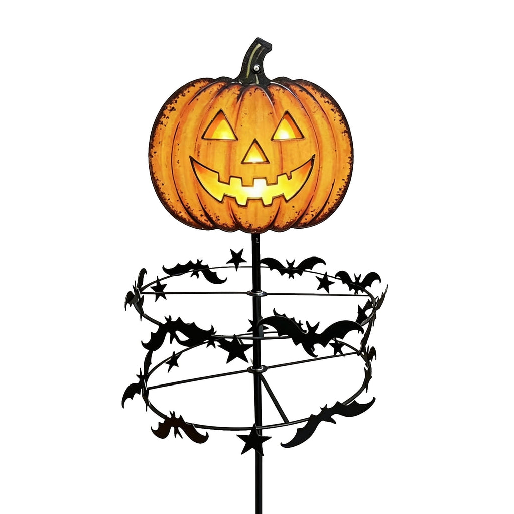 The Enchanted Witch Garden Wind Spinner, Halloween Garden Stake Decoration with Witch & Bat, for Garden, Patio, Pathway Decoration, 1pc