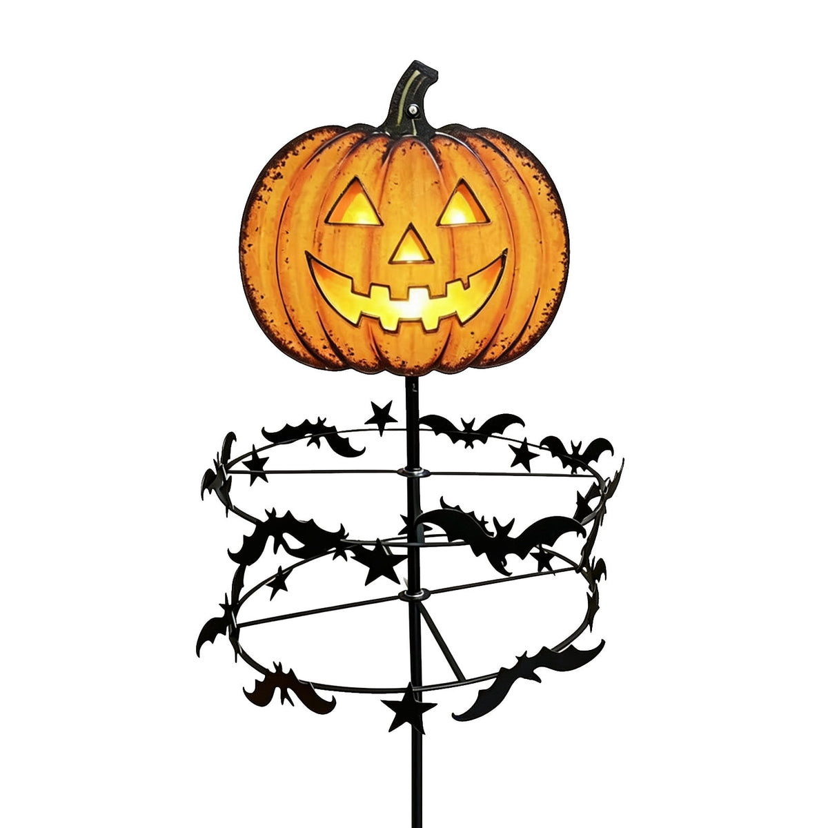 The Enchanted Witch Garden Wind Spinner, Halloween Garden Stake Decoration with Witch & Bat, for Garden, Patio, Pathway Decoration, 1pc