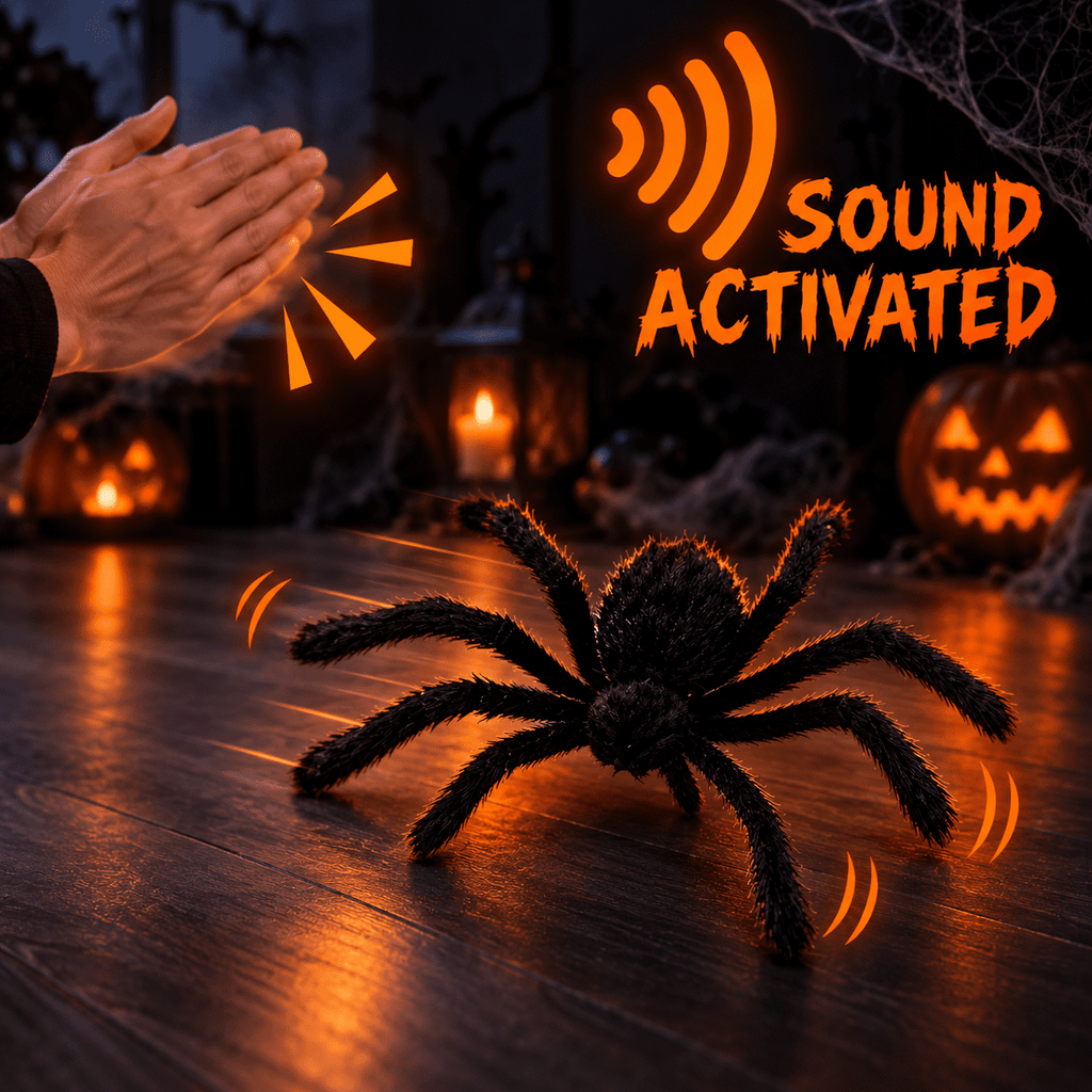 Diceymbol 36 in Voice Activated Crawling Spider Halloween Decorations Outdoor Indoor, Automatic Animated Spider for Home, Bar and Party Decor