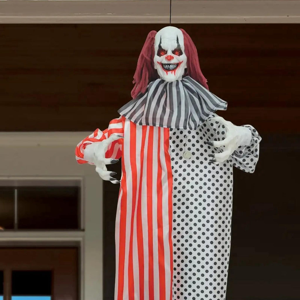Animated Hanging Clown Decoration, Multicolor, 5', Halloween by Way To Celebrate