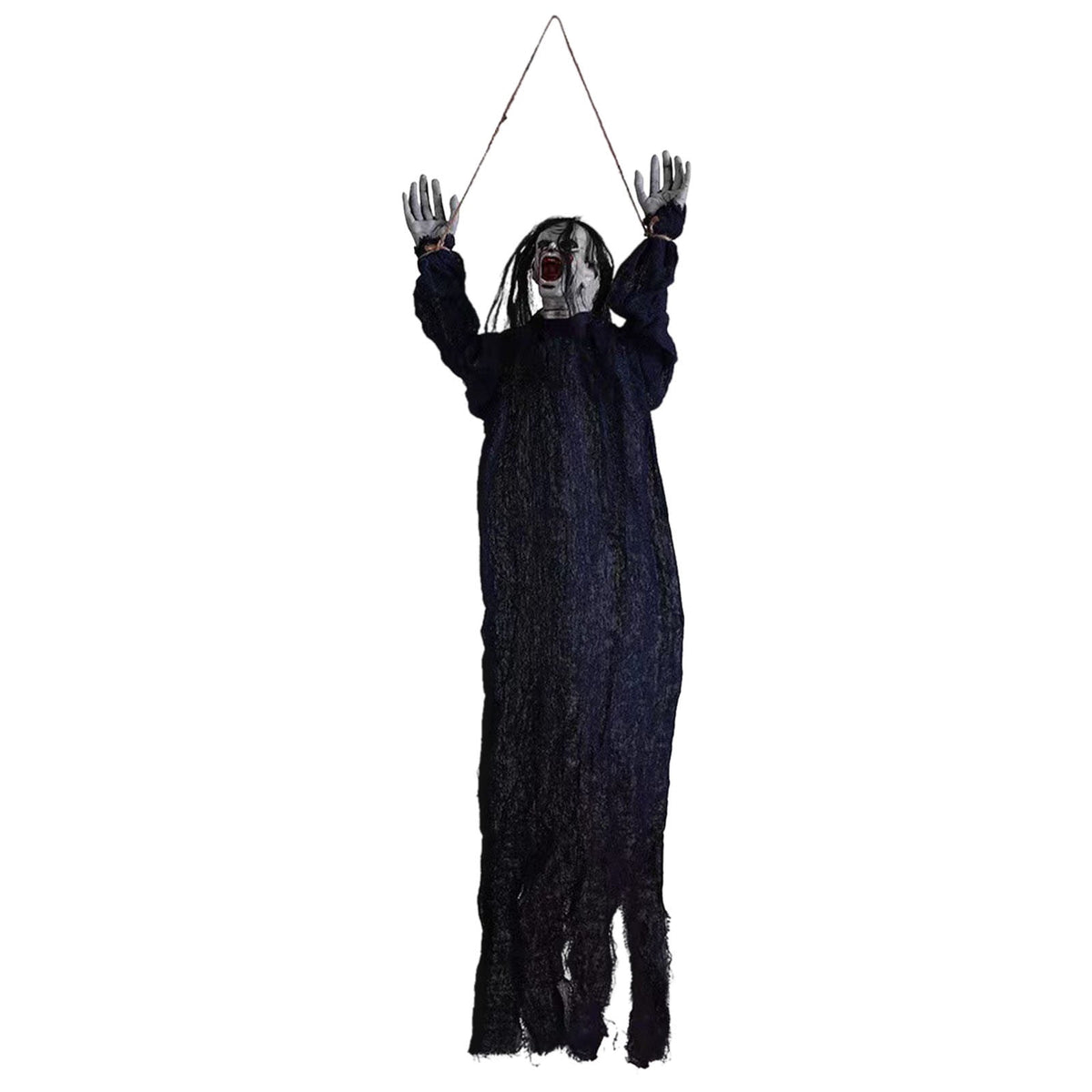 Coollooc 39 inch Halloween Hanging Ghost Decorations Outdoor Indoor, Animated Scary Grim Reaper Skeleton Decorations, Creepy Skull Ghost for Party Outside Yard Porch Haunted House