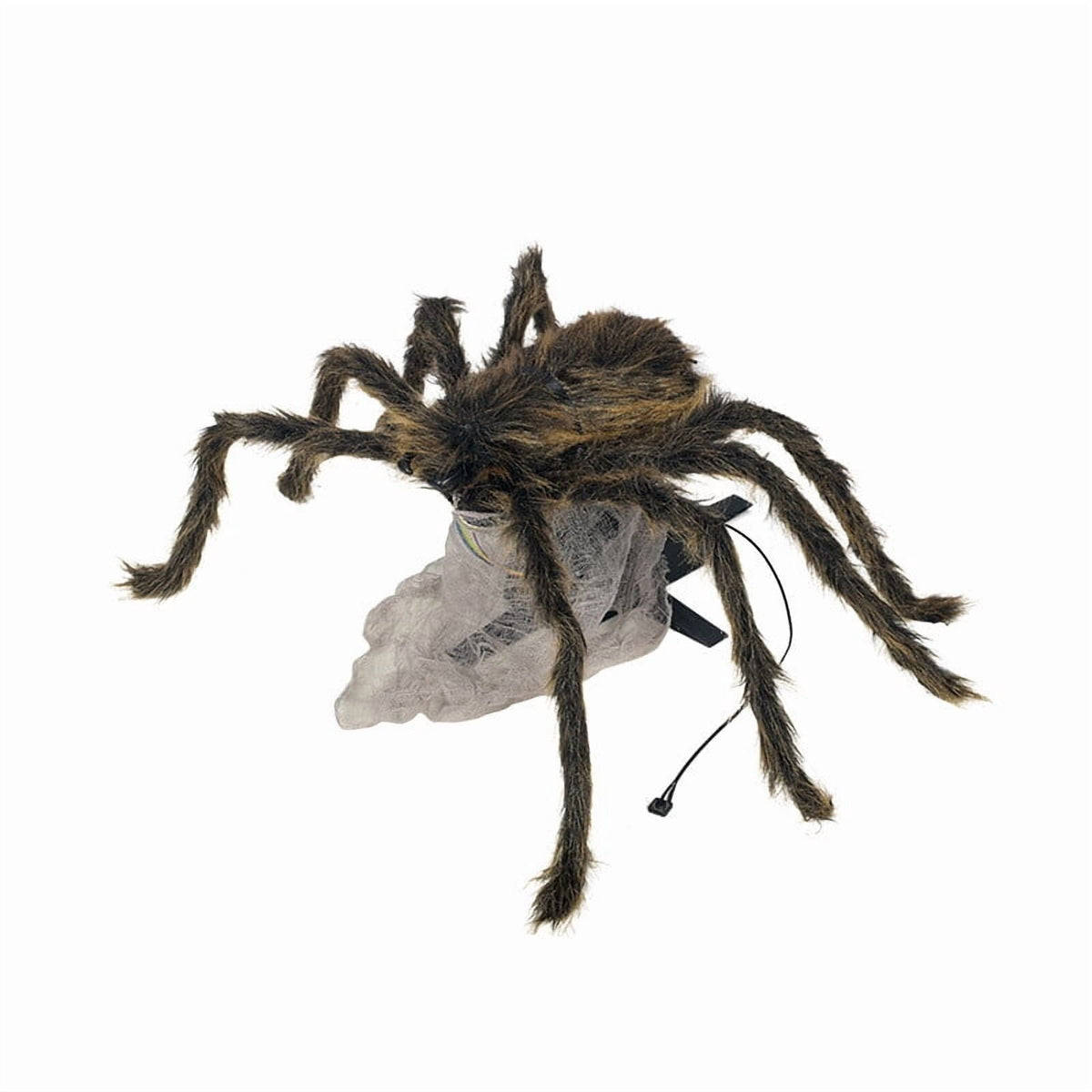 Animated Jumping Spider Prop, Fuzzy Halloween Decor With Light Sound, 35.4 in