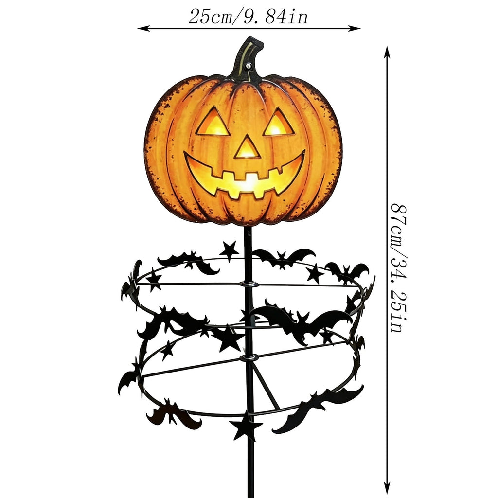The Enchanted Witch Garden Wind Spinner, Halloween Garden Stake Decoration with Witch & Bat, for Garden, Patio, Pathway Decoration, 1pc