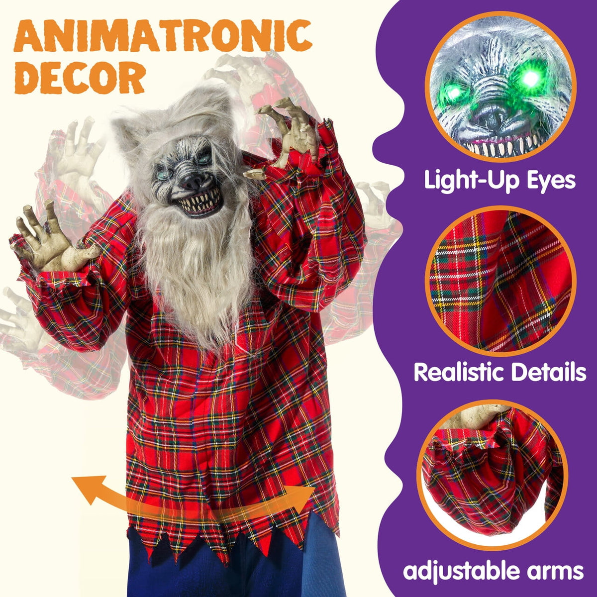 Joyfy 67"(5.6ft) Standing Ghost Large Halloween Decorations Outdoor, Sound-Actived Skeleton with Glowing Eyes & Creepy Sound, Scary Halloween Life Size Animatronics, Haunted House Props for Yard Lawn