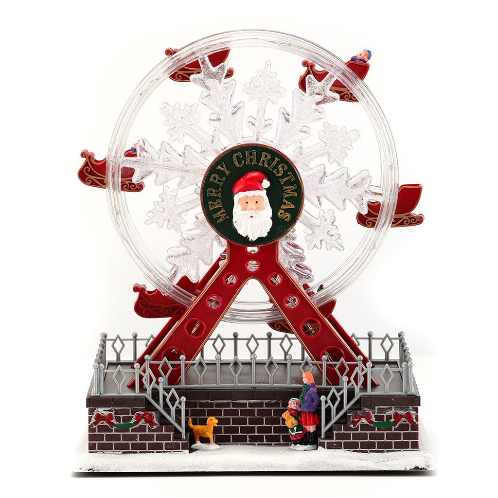 RICHMJ Christmas Rotating Ferris Wheel with LED Lights,Accompanied by Cheerful Music,Creates Festive Atmosphere,Christmas Animated Decor