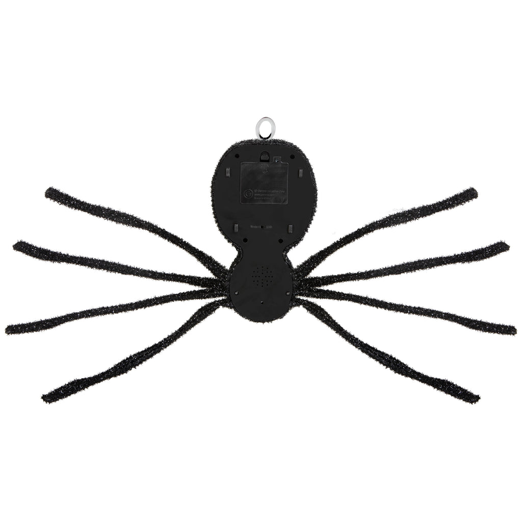 Light-Up Animated Dropping Tinsel Spider Decoration, Black and Red, 2', Halloween by Way To Celebrate