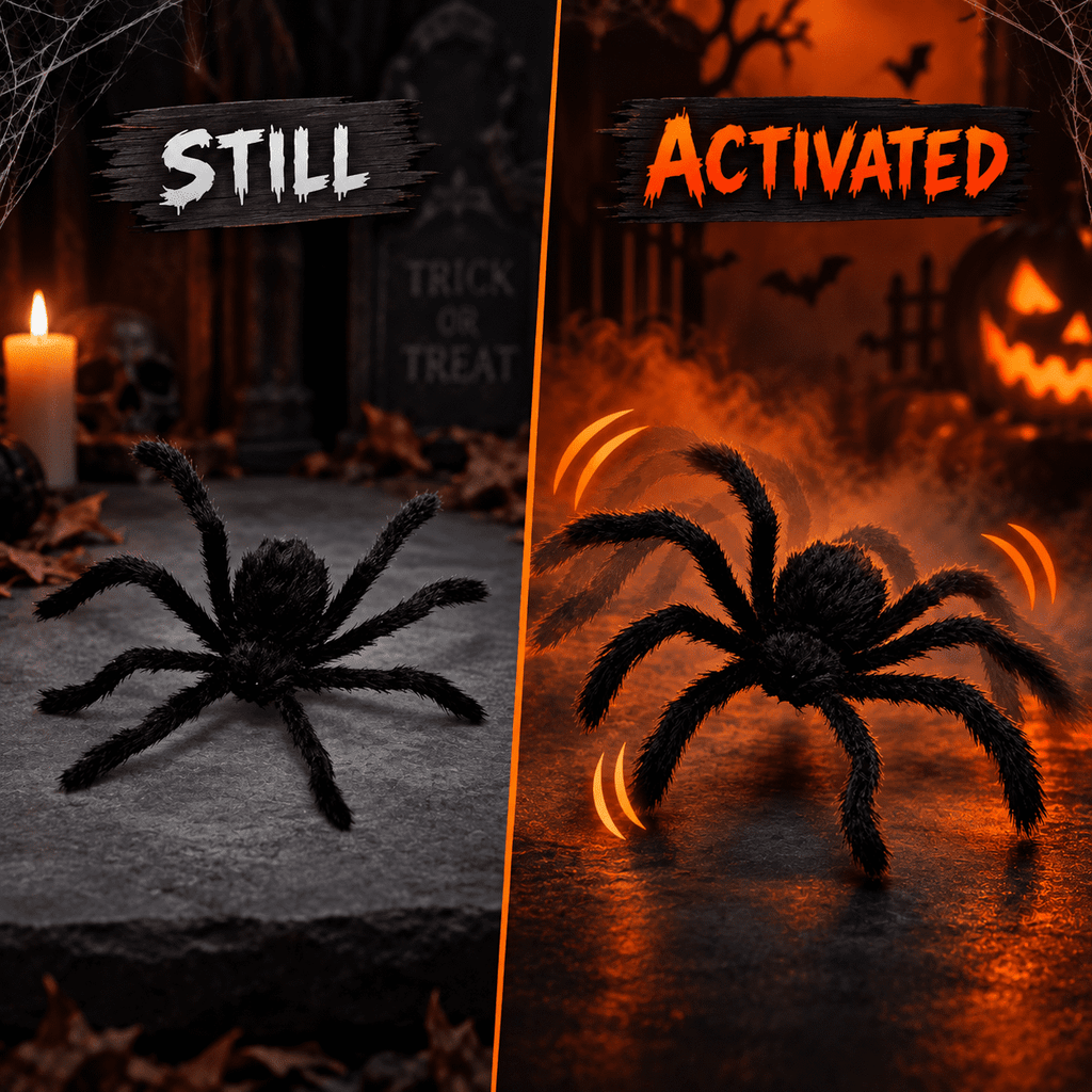 Diceymbol 36 in Voice Activated Crawling Spider Halloween Decorations Outdoor Indoor, Automatic Animated Spider for Home, Bar and Party Decor