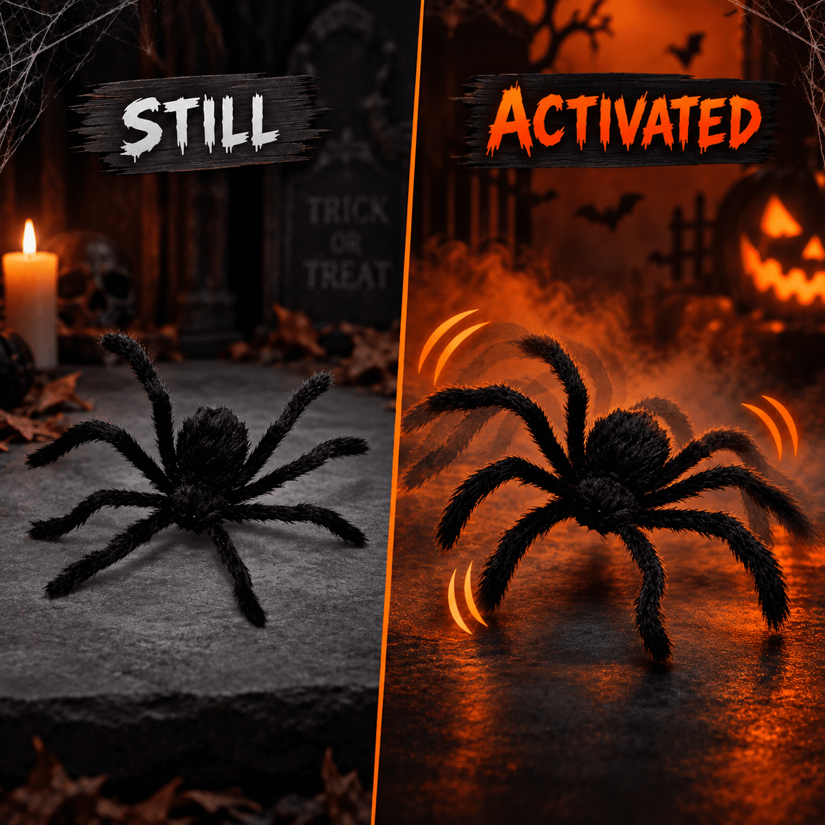 Diceymbol 36 in Voice Activated Crawling Spider Halloween Decorations Outdoor Indoor, Automatic Animated Spider for Home, Bar and Party Decor