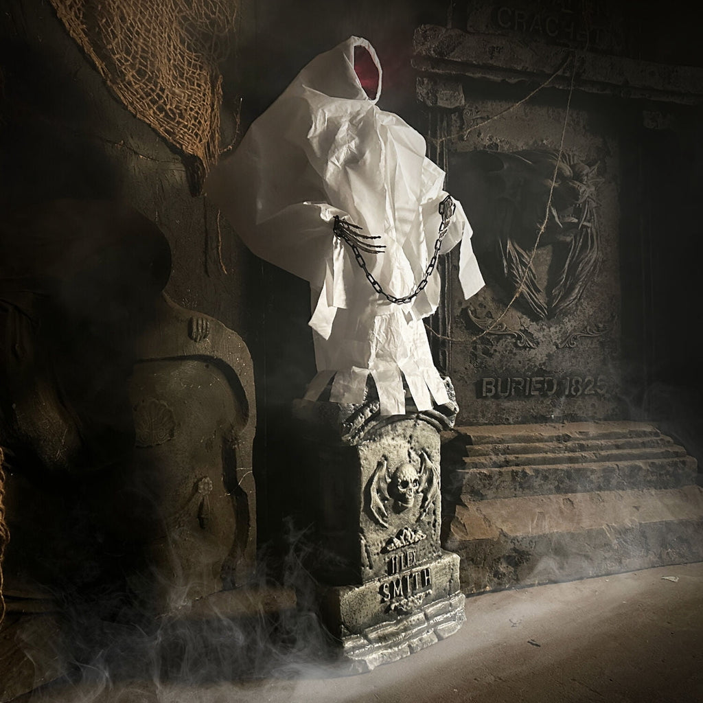 Haunted Hill Farm 4.3 ft Touch-Activated Animated Spectre on Tomb Halloween Accessory, HHRPRTOMB-1FLSA