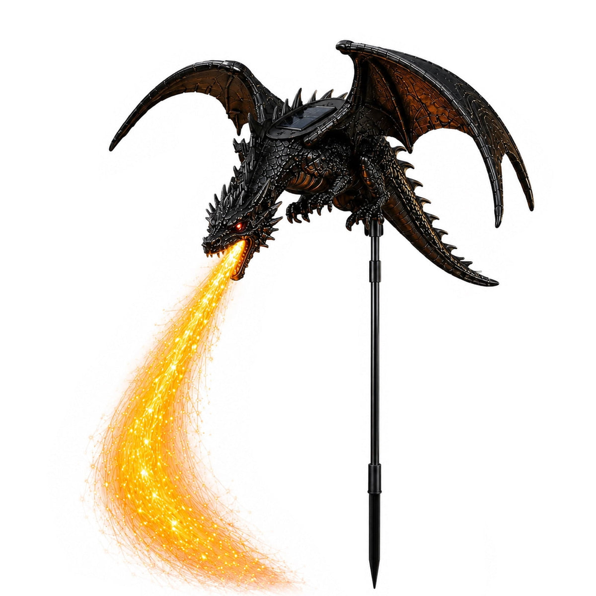 Solar Halloween Metal Moon Black Cat Garden Stake with LED Pumpkin Lantern, Light Up Star Bat Yard Decor Stake, Spooky Outdoor Lawn Pathway Halloween Decoration