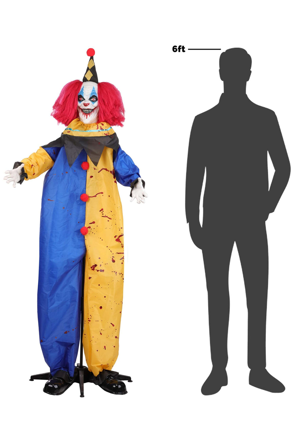 6.25FT Ned the Nightmare Clown Animated Decoration - Scream Saver