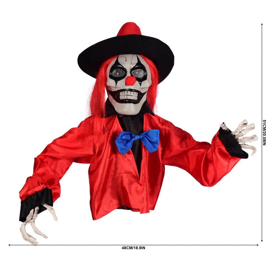 Halloween Decoration Indoor Outdoor Clearance, Activated Light Up Clown Stake Halloween Glowing Sounding Clown Yard DecorWaterproof Animated Scary Clown Ground Stake For Outdoor Patio Garden