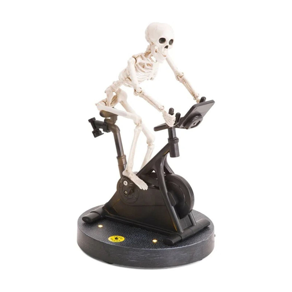 Coollooc Halloween Skeleton, Animated Skeleton Riding Bike 7.8x6 Funny Animatronic Skeleton on Spin Bike Halloween Ornaments, Resin Funny Animatronics Skeleton for Halloween Decor Novelty Gift