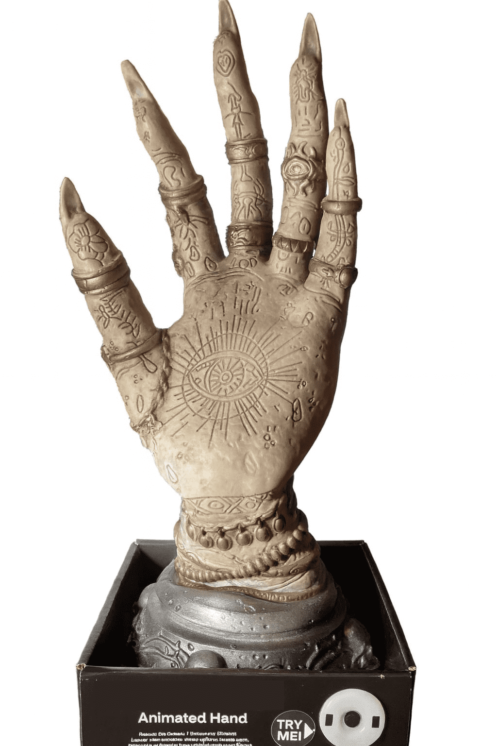 Animated Fortune Teller Palmistry Witch Hand Halloween Table Top Prop 13 in
