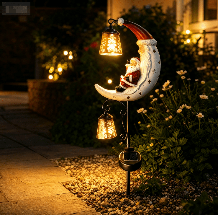 Solar Halloween Metal Moon Black Cat Garden Stake with LED Pumpkin Lantern, Light Up Star Bat Yard Decor Stake, Spooky Outdoor Lawn Pathway Halloween Decoration