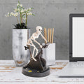Coollooc Halloween Skeleton, Animated Skeleton Riding Bike 7.8x6 Funny Animatronic Skeleton on Spin Bike Halloween Ornaments, Resin Funny Animatronics Skeleton for Halloween Decor Novelty Gift